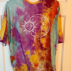 Colorful Tie-Dye Sun and Moon T-Shirt